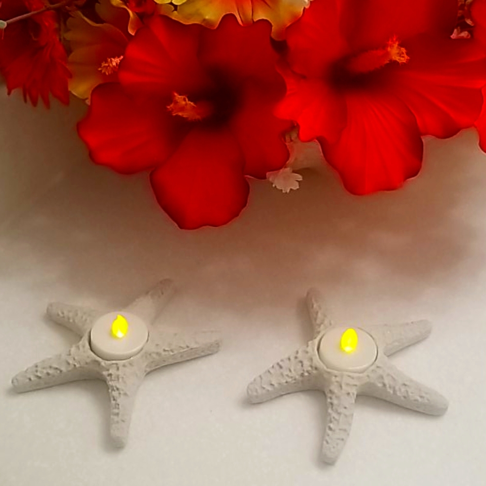 Coastal Decor Starfish Candle Holder Set of 2